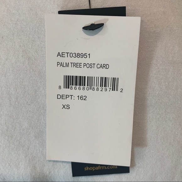 AFRM Palm Tree Post Card Graphic Ruched T Shirt XS - Picture 4 of 6